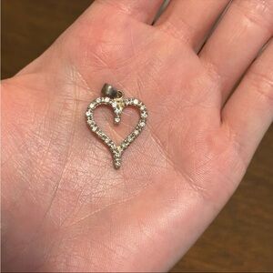 925 Sterling Silver Diamond Accents Heart Pendant